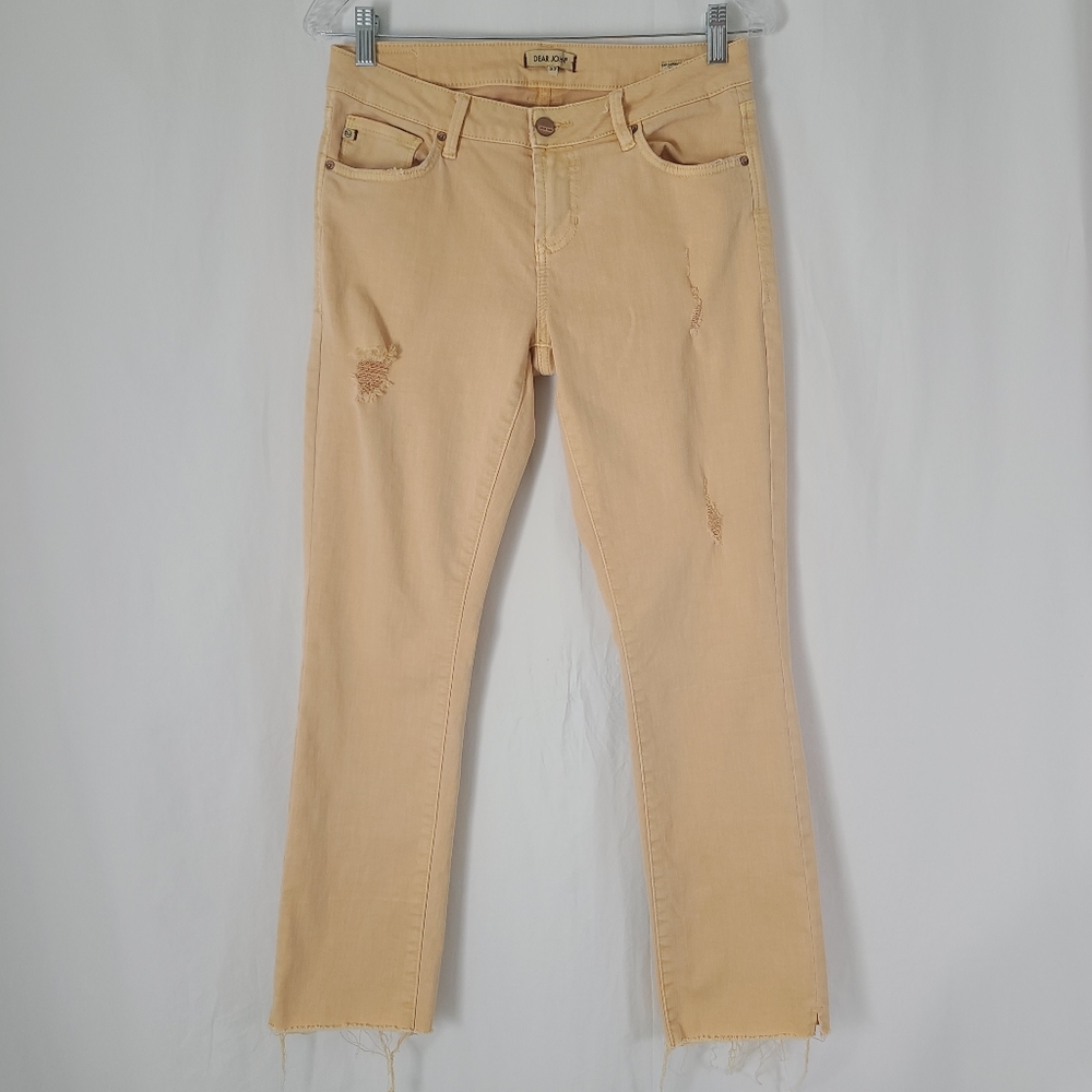 Dear John Playback Cuffed Cropped Straight Leg Jeans Orange Size 27